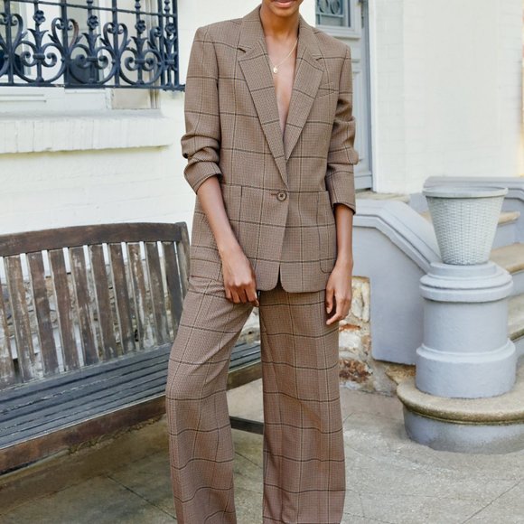 Aritzia Wilfred Mariposa Blazer Plaid XXS - Picture 7 of 11